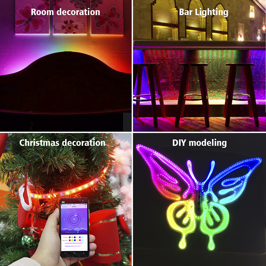 Color Chasing Alexa LED Strip Light Kit, 32.8Ft 10m Flexible Addressable RGB LED Rope Lights Working with WiFi SPI Music Timer Controller Support iOS & Android APP, Amazon Alexa and Google Home Color Chasing Alexa LED Strip Light Kit, 32.8Ft 10m Flexible Addressable RGB LED Rope Lights Working with WiFi SPI Music Timer Controller Support iOS & Android APP, Amazon Alexa and Google Home